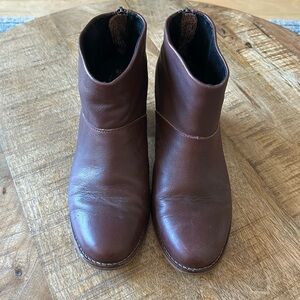 Burgundy Leather Toms Booties